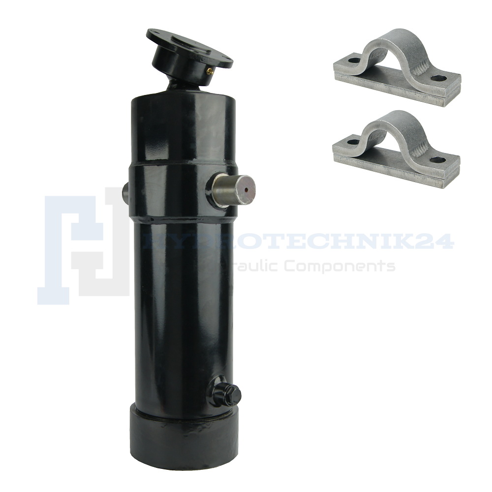 Teleskopzylinder 4-stufig Ø120/105/90/75mm 1700mm hub mit Kugelpfanne ...