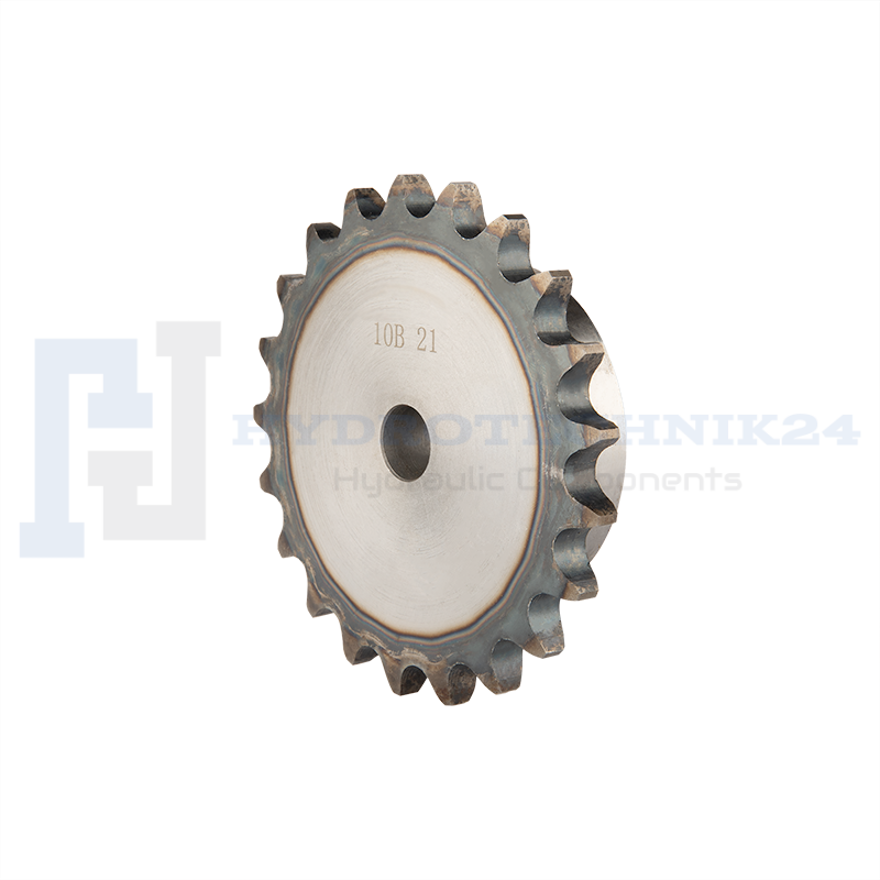 Sourcing Map Kettenrad 21 Zähne, 1/4" Teilung, Typ B, 10 Mm Bohrung, C45-Stahl, Schwarz Oxidiert – Inkl. 2 Stellschrauben Für ISO 04C