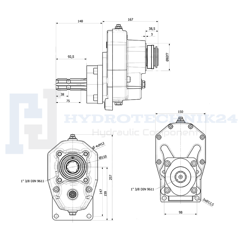 Produktbild von Zapfwellengetriebe Größe 3 – Schiebemuffe Mit Pumpe 55 Ccm, 113 L, Von Perfect Hydraulic
