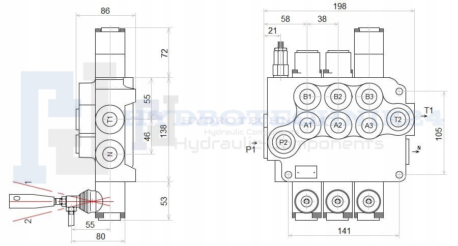 Badestnost Monoblock Wegeventil (elektrisch) doppelwirkend 1-fach 50l/min | Der Hydrauliker Badestnost Monoblock Wegeventil (elektrisch) doppelwirkend 1-fach 50l/min | Der Hydrauliker