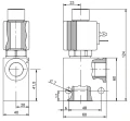 Sitzventil 2/2-Wege Innengewinde: 1/2" Max. Durchfluß: 70L/min Max. Betriebsdruck: 350bar Spannung: 230V gesperrte Stellung TD3