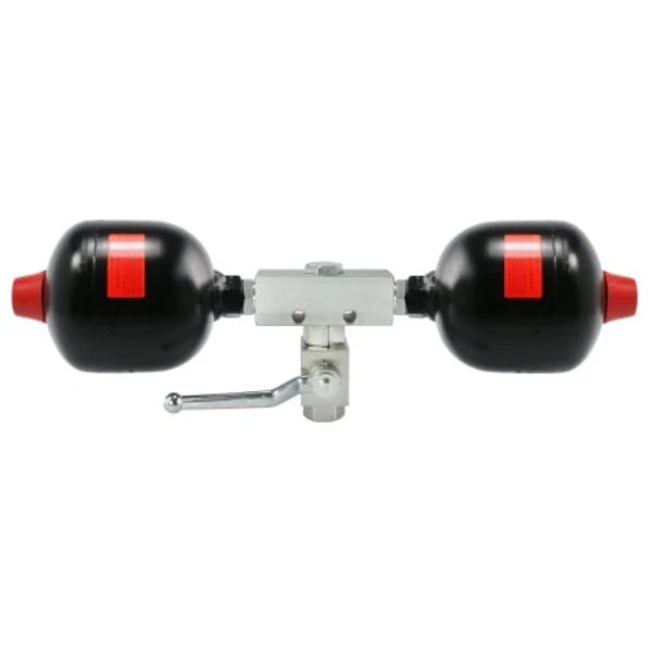 Doppelter Membranspeicher 2x0.5L im Set mit Kugelhahn Vorfülldruck - 30/70bar