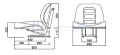 Sitz für Bagger, Gabelsatapler, Traktor, Minibagger und Schlepper (Universal, Geteilt -Ecoleder)