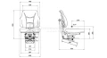 Sitz für Bagger, Gabelsatapler, Traktor, Minibagger und Schlepper (Universal, Geteilt -Ecoleder)