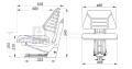 Sitz für Bagger, Gabelsatapler, Traktor, Minibagger und Schlepper (Universal, Geteilt -Ecoleder)