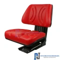 Sitz für Bagger, Gabelsatapler, Traktor, Minibagger und Schlepper (Universal, Geteilt -Ecoleder Rot)