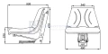 Sitz für Bagger, Gabelsatapler, Traktor, Minibagger und Schlepper (Universal, Geteilt -Ecoleder Rot)