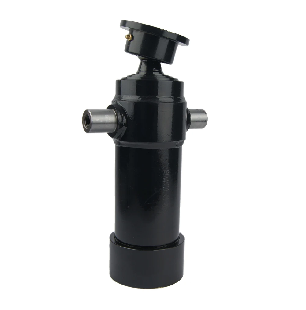 Teleskop-Hydraulikzylinder 4-stufig Ø90/75/60/45mm 910mm hub mit Anschweißkugelpfanne