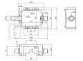 Teleskop-Hydraulikzylinder 4-stufig Ø90/75/60/45mm 910mm hub mit Kardanring, Anschweißkugelpfanne und Lagerbockpaar