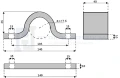 Teleskop-Hydraulikzylinder 4-stufig Ø90/75/60/45mm 910mm hub mit Kardanring, Anschweißkugelpfanne und Lagerbockpaar