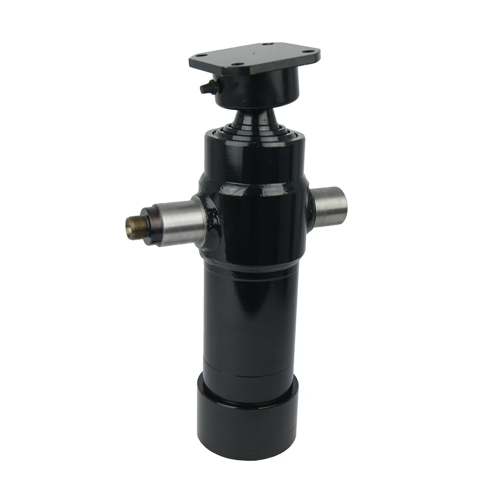Teleskop-Hydraulikzylinder 3-stufig Ø75/60/45mm 700mm hub mit Anschweißkugelpfanne