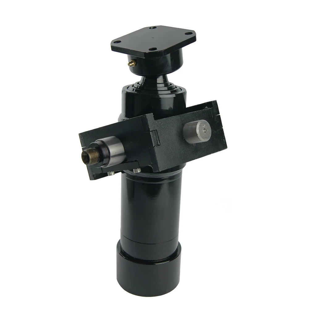 Teleskop-Hydraulikzylinder 3-stufig Ø75/60/45mm 700mm hub mit Anschweißkugelpfanne und Kardanring