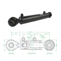 Hydraulikzylinder doppeltwirkend CJ2F-60/35/275 mit Gelenkaugen 25mm