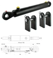 Hydraulikzylinder doppeltwirkend CJ2F 80/45/500 mit Gelenkaugen 40mm + Befestigung