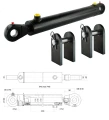 Hydraulikzylinder doppeltwirkend CJ2F-80/45/200 mit Gelenkaugen 40mm + Befestigung