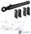 Hydraulikzylinder doppeltwirkend CJ2F-80/45/200 mit Gelenkaugen 40mm + Befestigung