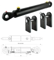Hydraulikzylinder doppeltwirkend CJ2F-80/45/320 mit Gelenkaugen 40mm + Befestigung
