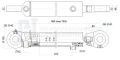 Hydraulikzylinder doppeltwirkend CJ2F-80/45/220 mit Gelenkaugen 40mm + Sperrventil
