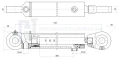 Hydraulikzylinder doppeltwirkend CJ2F-80/45/400 mit Gelenkaugen 40mm + Sperrventil