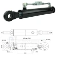 Hydraulikzylinder doppeltwirkend CJ2F-80/45/500 mit Gelenkaugen 40mm + Sperrventil