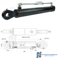 Hydraulikzylinder doppeltwirkend CJ2F-80/45/630 mit Gelenkaugen 40mm + Sperrventil
