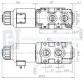 Magnetventil hydraulischer Teiler 6/2 90L/min, elektrisch gesteuert 12V