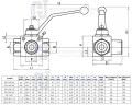 Hochdruck-kugelhahn Kugelhahn 3/2 GW Innengewinde: 1 1/2" Max. Durchfluß: 250L/min Max. Betriebsdruck: 350 bar