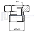 Differentialbuchse Metrisch-Zoll 18x1,5 - 1/4 "