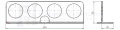 Set Steckkupplungen Push & Pull, Halter + 4x Kupplungsdose + 4x Staubschutz-Klappe FASTER Aussengewinde - nach Auswahl (M16x1,5; M18x1,5; M22x1,5)