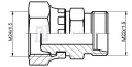 Gerade Verbindung mit einer Überwurfmutter M24x1,5 - M22x1,5