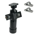 Teleskopzylinder 3-stufig Ø75/60/45mm 700mm hub mit Anschweißkugelpfanne, Kardanring und Lagerbockpaar