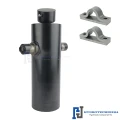 Teleskopzylinder 5-stufig Ø105/90/75/60/45mm 1200mm hub mit Kugelpfanne und Lagerbockpaar