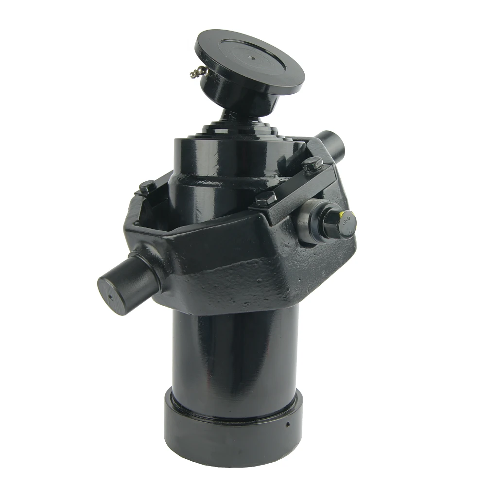Teleskopzylinder 5-stufig Ø105/90/75/60/45mm 1050mm hub mit Kugelpfanne und Kardanring