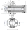 Teleskopzylinder 5-stufig Ø105/90/75/60/45mm 1050mm hub mit Kugelpfanne und Kardanring