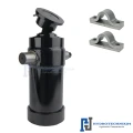 Teleskopzylinder 5-stufig Ø105/90/75/60/45mm 1050mm hub mit Kugelpfanne und Lagerbockpaar