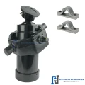 Teleskopzylinder 5-stufig Ø105/90/75/60/45mm 1050mm hub mit Kugelpfanne, Kardanring und Lagerbockpaar
