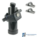 Teleskopzylinder 5-stufig Ø105/90/75/60/45mm 1237mm hub mit Kugelpfanne, Kardanring und Lagerbockpaar