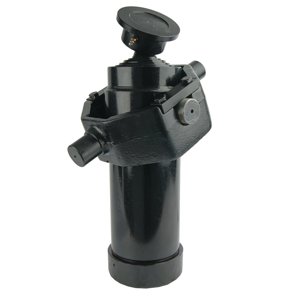 Teleskopzylinder 5-stufig Ø105/90/75/60/45mm 1432mm hub mit Kugelpfanne und Kardanring