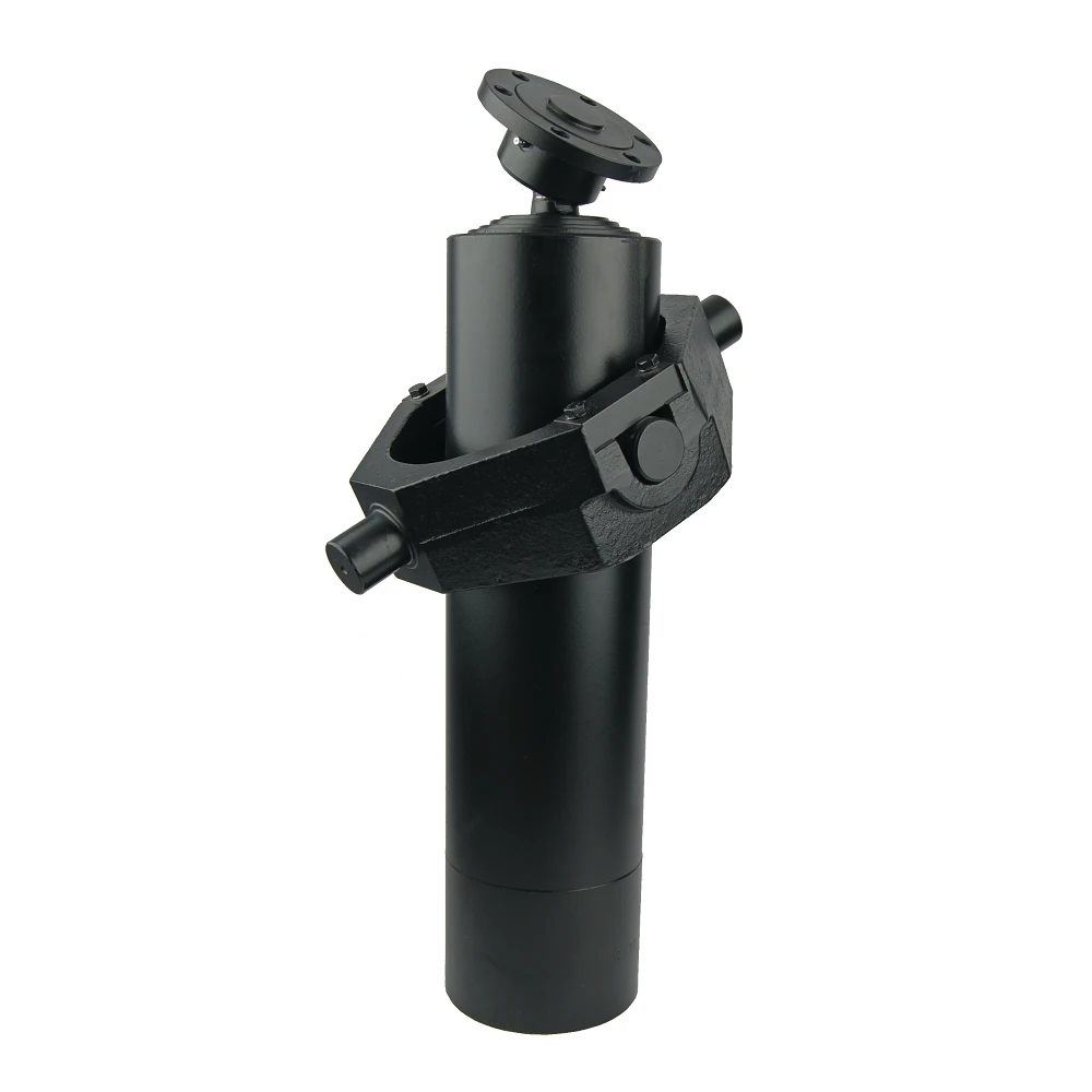 Teleskopzylinder 4-stufig Ø120/105/90/75mm 1700mm hub mit Kugelpfanne und Kardanring