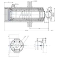 Teleskopzylinder 4-stufig Ø120/105/90/75mm 1700mm hub mit Kugelpfanne