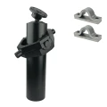 Teleskopzylinder 4-stufig Ø120/105/90/75mm 1700mm hub mit Kugelpfanne, Kardanring und Lagerbockpaar