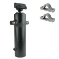 Teleskopzylinder 4-stufig Ø105/90/75/60mm 1300mm hub mit Kugelpfanne und Lagerbockpaar