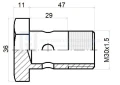 Hohlschraube Gewinde: M30x1.5 Stärke Ringauge: 29mm