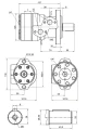 Hydraulikmotor Orbitmotoren Typ BMR Schluckvolumen 36 cm3/Umdr Max. Drehzahl 1050 U/min + Halteplatte