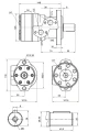 Hydraulikmotor Orbitmotoren Typ BMR Schluckvolumen 80 cm3/Umdr Max. Drehzahl 750 U/min + Halteplatte