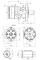Hydraulikmotor Orbitmotoren Typ BMR Schluckvolumen 36cm3/Umdr Max. Drehzahl 1125 U/min, Welle 32 mm + Halteplatte