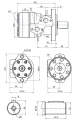 Hydraulikmotor Orbitmotoren Typ BMR Schluckvolumen 315 cm3/Umdr Max. Drehzahl 190 U/min, Welle 32 mm + Halteplatte und Buchse