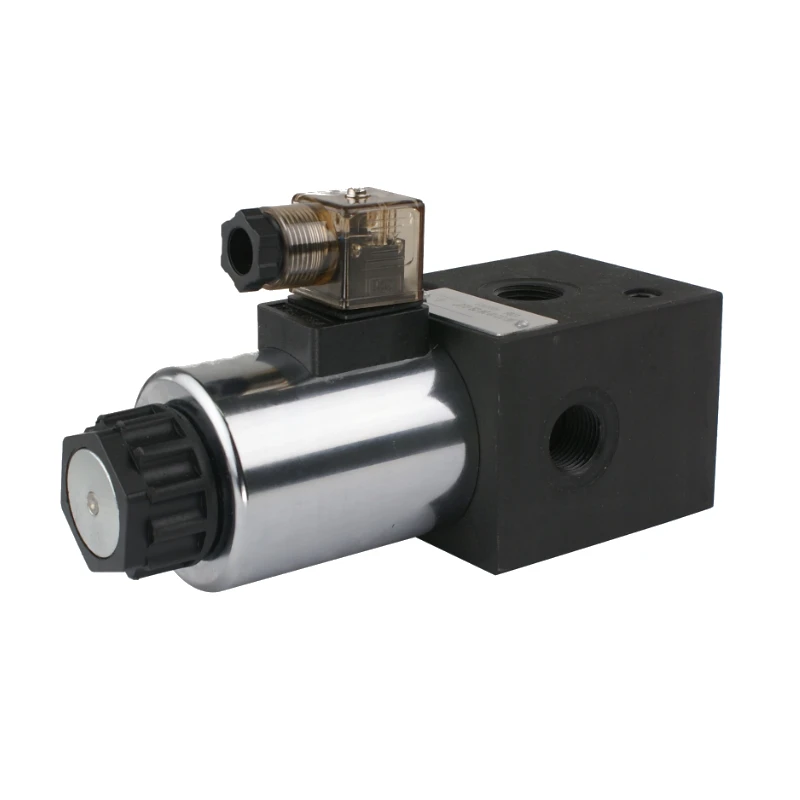Hydraulik Umschaltventil 3/2-Wege Innengewinde: 3/8" Max. Durchfluß: 50L/min Max. Betriebsdruck: 210bar Spannung: 12V