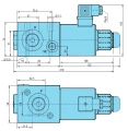 Hydraulik Umschaltventil 3/2-Wege Innengewinde: 3/4" Max. Durchfluß: 100L/min Max. Betriebsdruck: 350bar Spannung: 12V