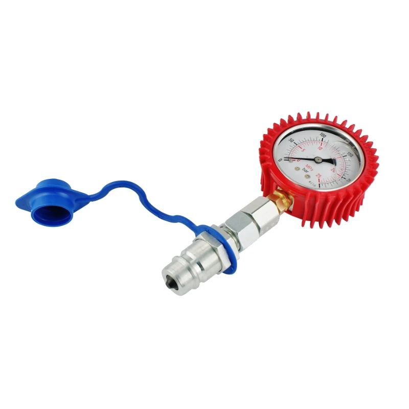 Glyzerin Manometer Druckmessbereich 0-400Bar im Set mit Schnellkupplung Euro ISO Stecker
